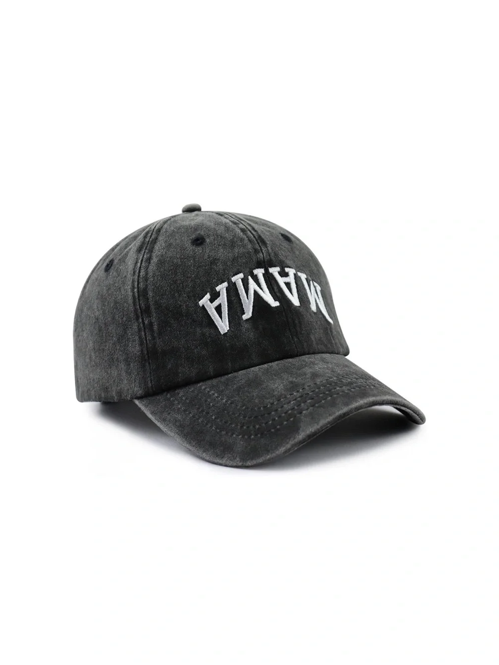 NWOT Mama Embroidered Distressed Hat - Charcoal Gray New
